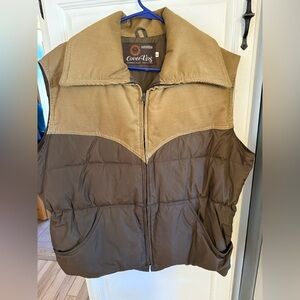 Brown and Tan Puffer Vest